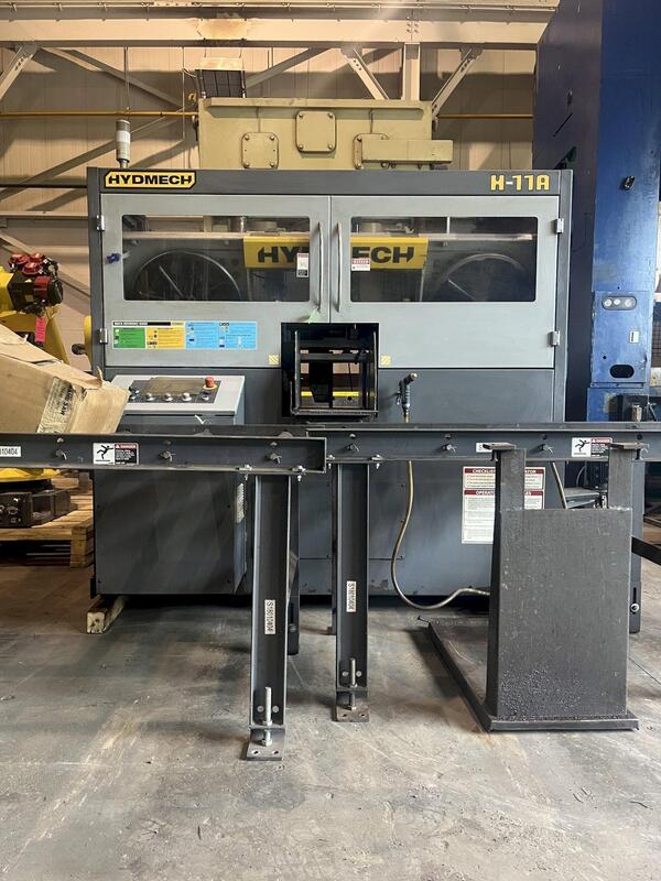 11" x 13" Hyd-Mech #H-11A, prog automatic horizontal band saw, 120" x 26" roller exit table, TS-50 - Image 2
