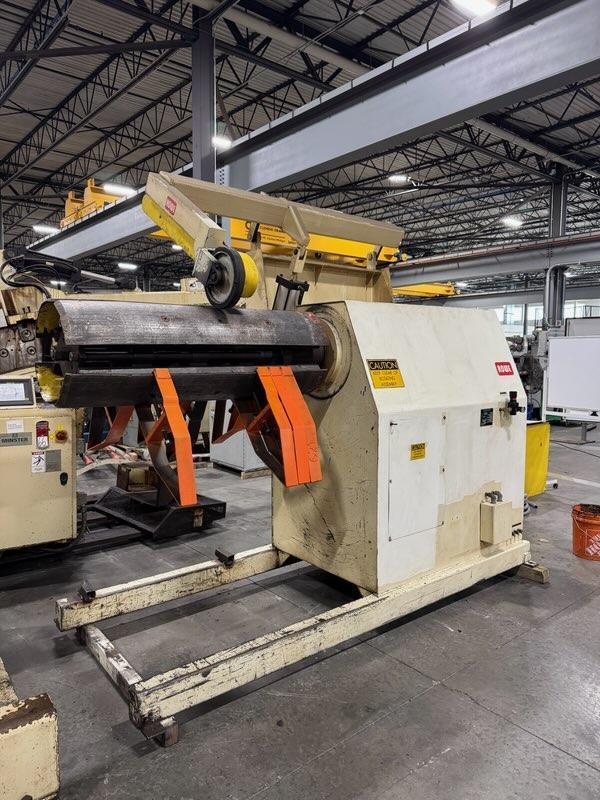 20000 lb. Rowe #20050H DSJ, coil reel uncoiler, 50" width, 60" outside dimensions, 19"-24.5" ID - Image 1