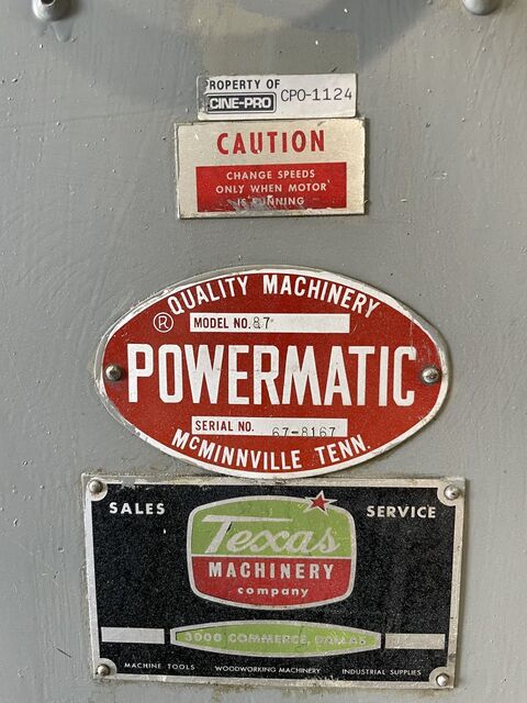 20" x 12" Powermatic #87, vertical bandsaw, 24" x 24" table, 2 HP, 1" x 1/8" x 151" blade, 40-4500 RPM, - Image 2