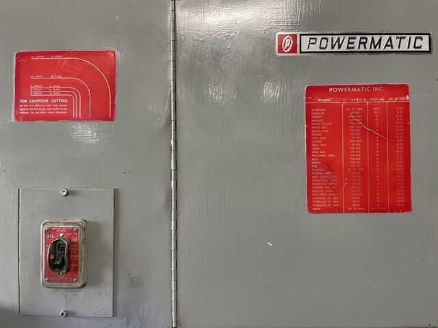 20" x 12" Powermatic #87, vertical bandsaw, 24" x 24" table, 2 HP, 1" x 1/8" x 151" blade, 40-4500 RPM, - Image 3