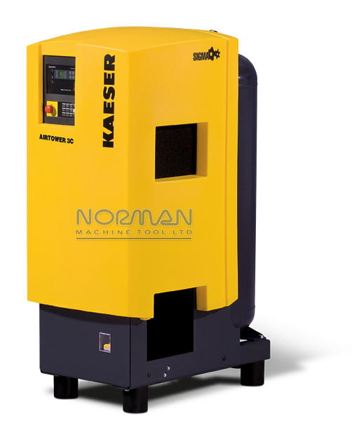 12 cfm, 125 psig, Kaeser #3C, Rotary Screw Air Compressor w/Built-in Dryer, 80-160 Pressure Range, 69 dB(A) - Image 1