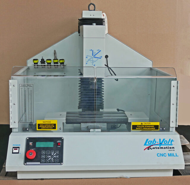 Lab-Volt Automation #5600-B0, CNC Mill, 7.5" X, 4" Y, 8" Z, 5.5" x 12" Table, 8.5" Clearance, 1 -1.5 HP, 3400 - Image 1