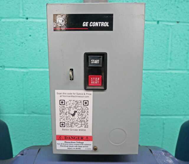 12" Baldor #1215W, Industrial Grinder, 2" Wheel Face, 1.25" Shaft diameter, 2 HP, 1500-1800 RPM, 208-230/460 - Image 4
