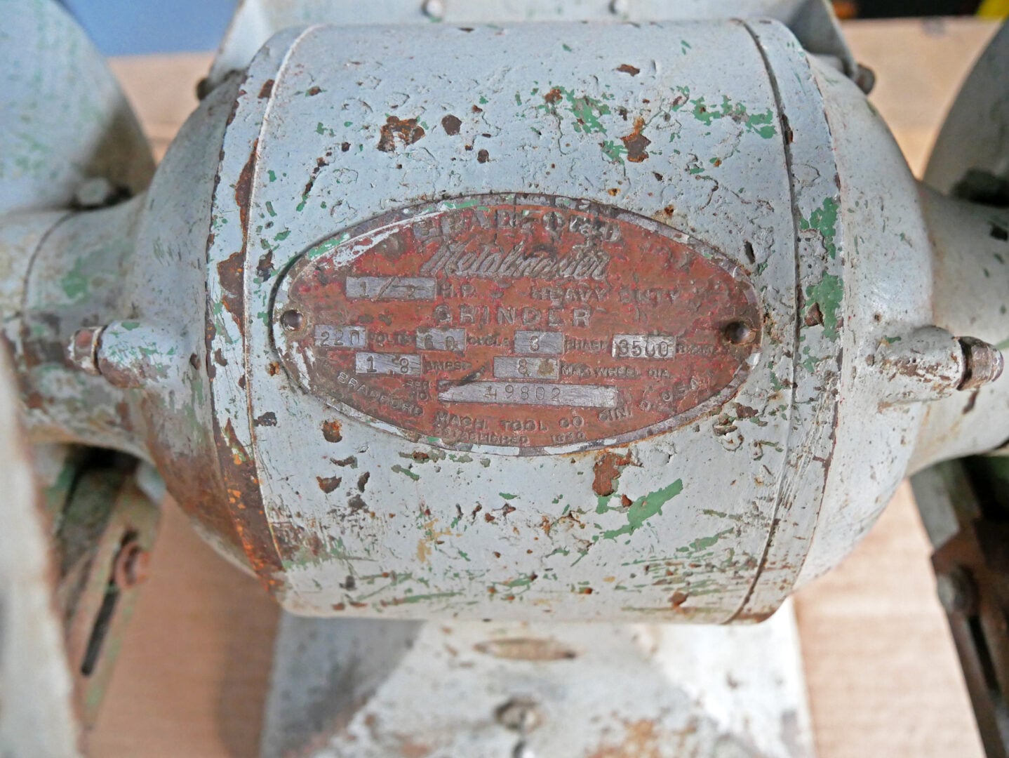 8" Bradford #Metal-Master, Heavy Duty Grinder, 1/2 HP, 115 V - Image 8