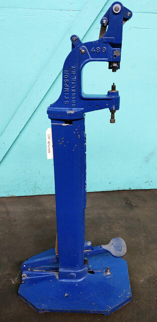 Stimpson #R1, Foot Powered Rivet Machine, 4.375" Throat depth, 48.5" height - Image 1