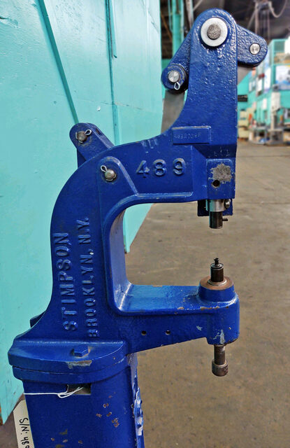 Stimpson #R1, Foot Powered Rivet Machine, 4.375" Throat depth, 48.5" height - Image 4