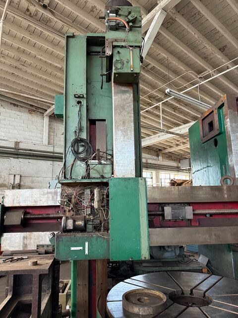 72" Giddings & Lewis #Hypro Dual Ram, CNC vertical boring mill, control w/milling spindle in ram, 74" swing - Image 3