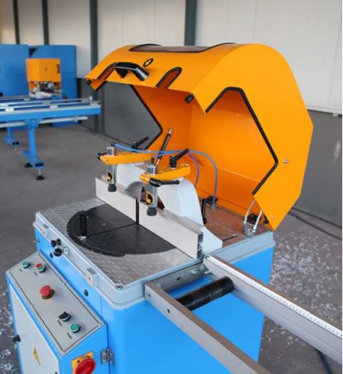18" Aslan #CMS-504, Semi-Automatic Non-Ferrous Aluminum Upcut Saw, -45 left to +45 right Deg. Cutting Angle - Image 5