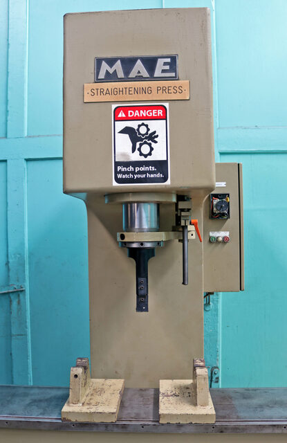 45 Ton, MAE #S40RH, Straightening Press, 1.89" Downwards, 5.5" Upwards, 7.87" Stroke, 11" x 55" Table, 2" - Image 9