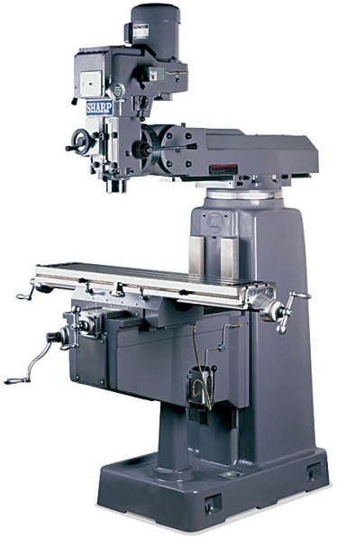 Sharp #TMV-1, Vertical Knee Mill, 10" x 50" Table, 39" X, 16.5" Y, 5.3" Z, (3) 5/8" T-Slot, 19" Ram, 15.3" - Image 1