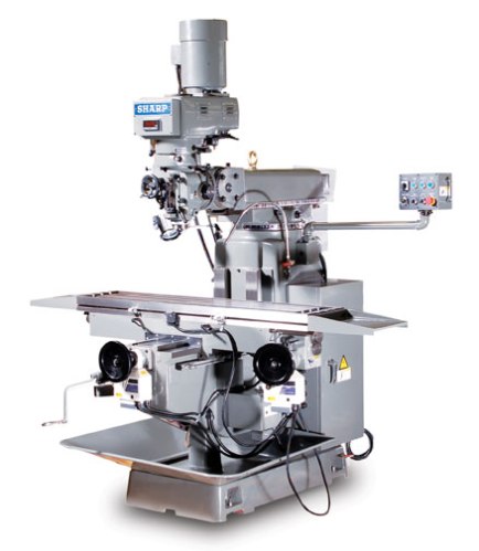 Sharp #V-1, Vertical Knee Type Mill, 12" x 58" Table, 40" X, 6" Y, 5" Z, (3) 5/8" T-Slot, 17.75" Ram, 16" - Image 1
