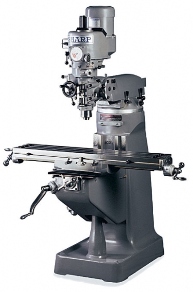 Sharp #LMV-42, Vertical Mill, 9" x 42" Table, 30" X, 12" Y, 5" Z, 12" (3) 5/8" T-Slot, 12" Ram, 16" Knee, 3 - Image 1