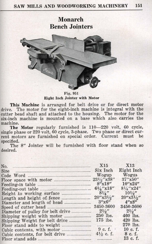 Monarch #X15, Wood Jointer w/Safety Guard, 6" max Work width, 37.25" Working length' - Image 9