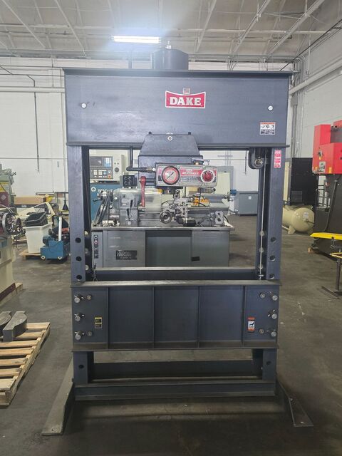 150 Ton, Dake #906650, H-Frame Shop Press 6-650 w/Air-Hydraulic Powered, 90-125 psi, 48" width Bet. Uprights - Image 1