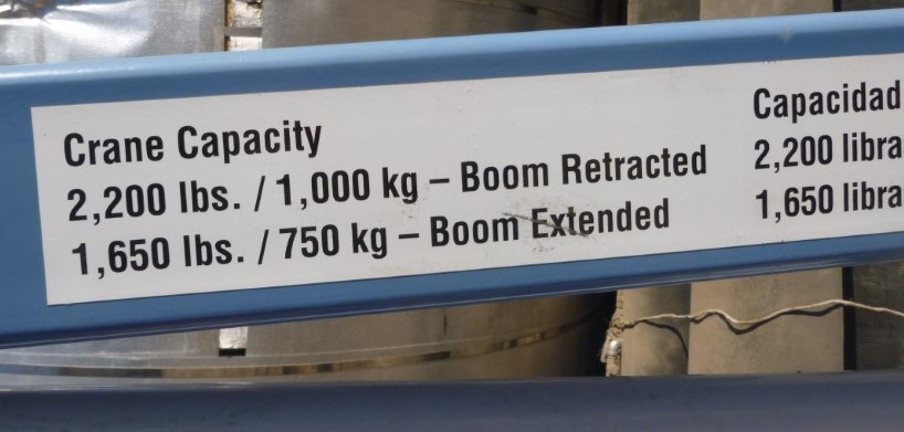 2200/1650 lb. OTC Tools & Equipment, Heavy Duty Floor Crane, 107" H boom retracted & 117" H boom extended - Image 4