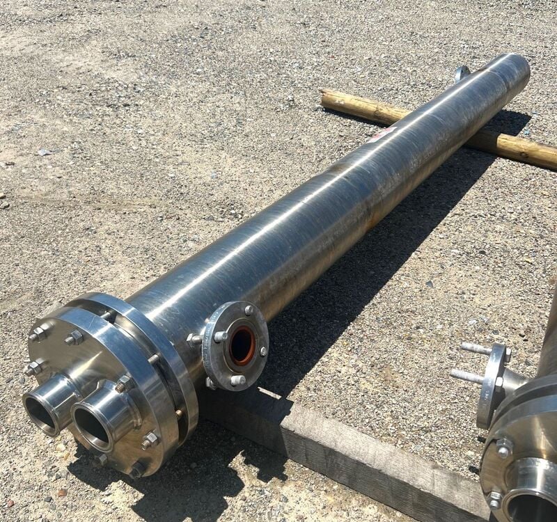 70 sq.ft., 150 psig shell, 150 psig tube, Enerquip, Stainless Steel horizontal shell & tube heat exchanger - Image 2