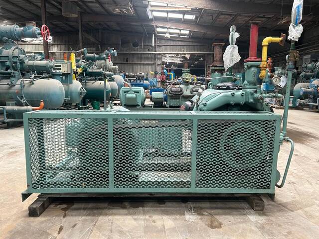 100 HP Hasegawa #VML6A, Ammonia Reciprocating Compressor Package, 6-Cylinder, Belt Driven, R-717, 350 psig - Image 3