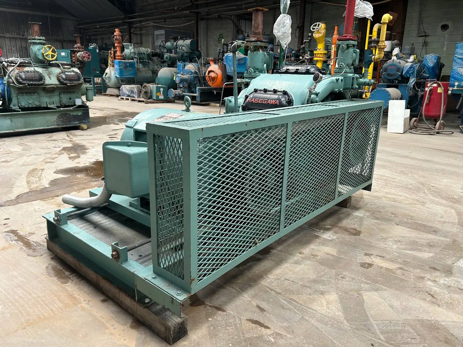 100 HP Hasegawa #VML6A, Ammonia Reciprocating Compressor Package, 6-Cylinder, Belt Driven, R-717, 350 psig - Image 5
