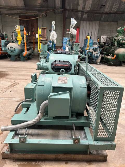 100 HP Hasegawa #VML6A, Ammonia Reciprocating Compressor Package, 6-Cylinder, Belt Driven, R-717, 350 psig - Image 6