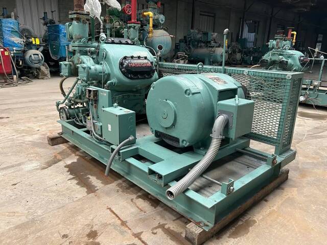 100 HP Hasegawa #VML6A, Ammonia Reciprocating Compressor Package, 6-Cylinder, Belt Driven, R-717, 350 psig - Image 7