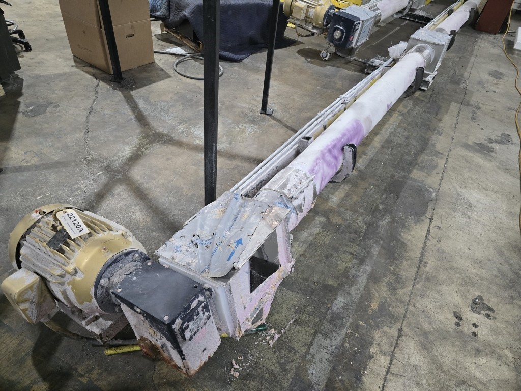 8" diameter x 40' long, Auger w/Motor & Single-Reduction Worm Reducer, 10" Inlet diameter, 12" Outlet - Image 2