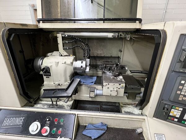 Hardinge #CHNC-III, CNC lathe, Fanuc 18iT, 14" swing, 1.6" bar, 10 HP, 5000 RPM - Image 3