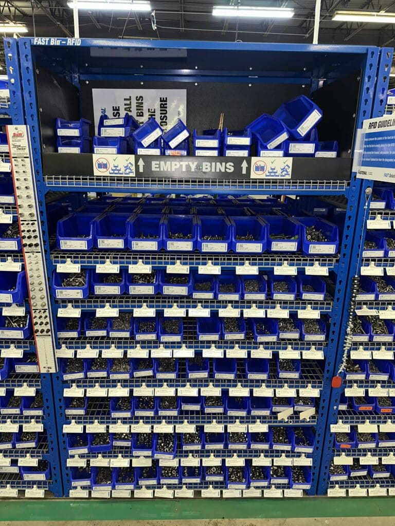 Large Inventory of, Fastenal Stainless Steel hardware & organized bin / shelving system, machine screws - Image 6