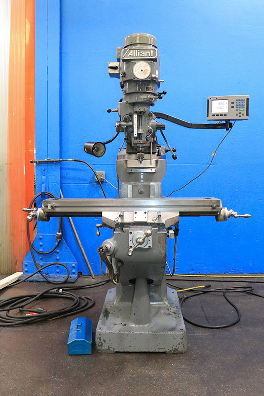 Alliant #42VC, vertical mill, 9" x42" tbl., 2 HP, 30" X, 12" Y, 5" Z, 60-4500 RPM, Acu-Rite 2-Axis digital - Image 1