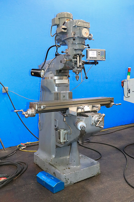 Alliant #42VC, vertical mill, 9" x42" tbl., 2 HP, 30" X, 12" Y, 5" Z, 60-4500 RPM, Acu-Rite 2-Axis digital - Image 2