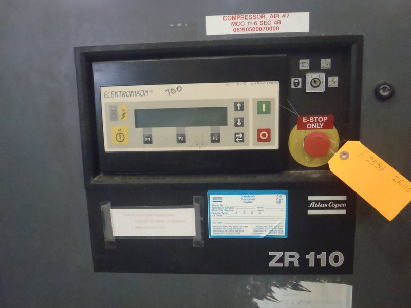 661 cfm, 125 psi, Atlas Copco #ZR-110, 150 HP, water cooled, 460 V., #A-2034 - Image 2
