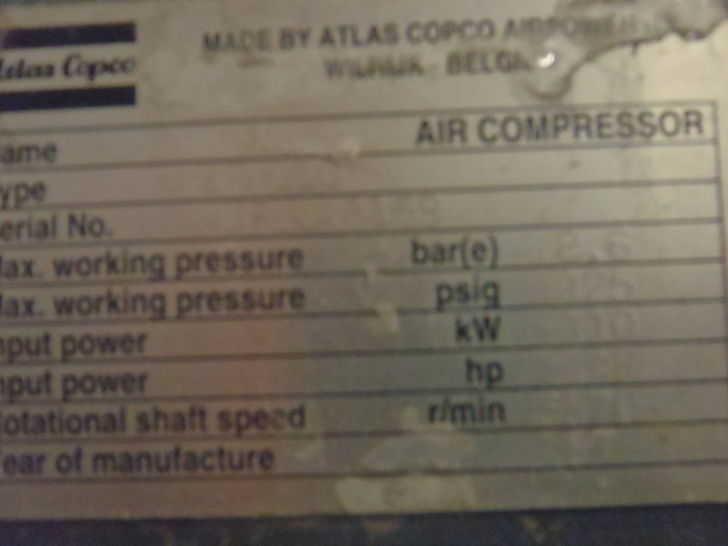 661 cfm, 125 psi, Atlas Copco #ZR-110, 150 HP, water cooled, 460 V., #A-2034 - Image 5