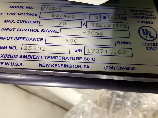 Halmar Robicon #270Z-C, Power Controller, 3 Phase, 70 Amps, 80/480 V - Image 3