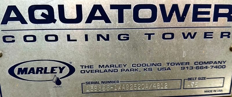 15 Ton, Marley #4812, AquaTower cooling tower, A75 belt length, 24" fan, 1 HP - Image 1