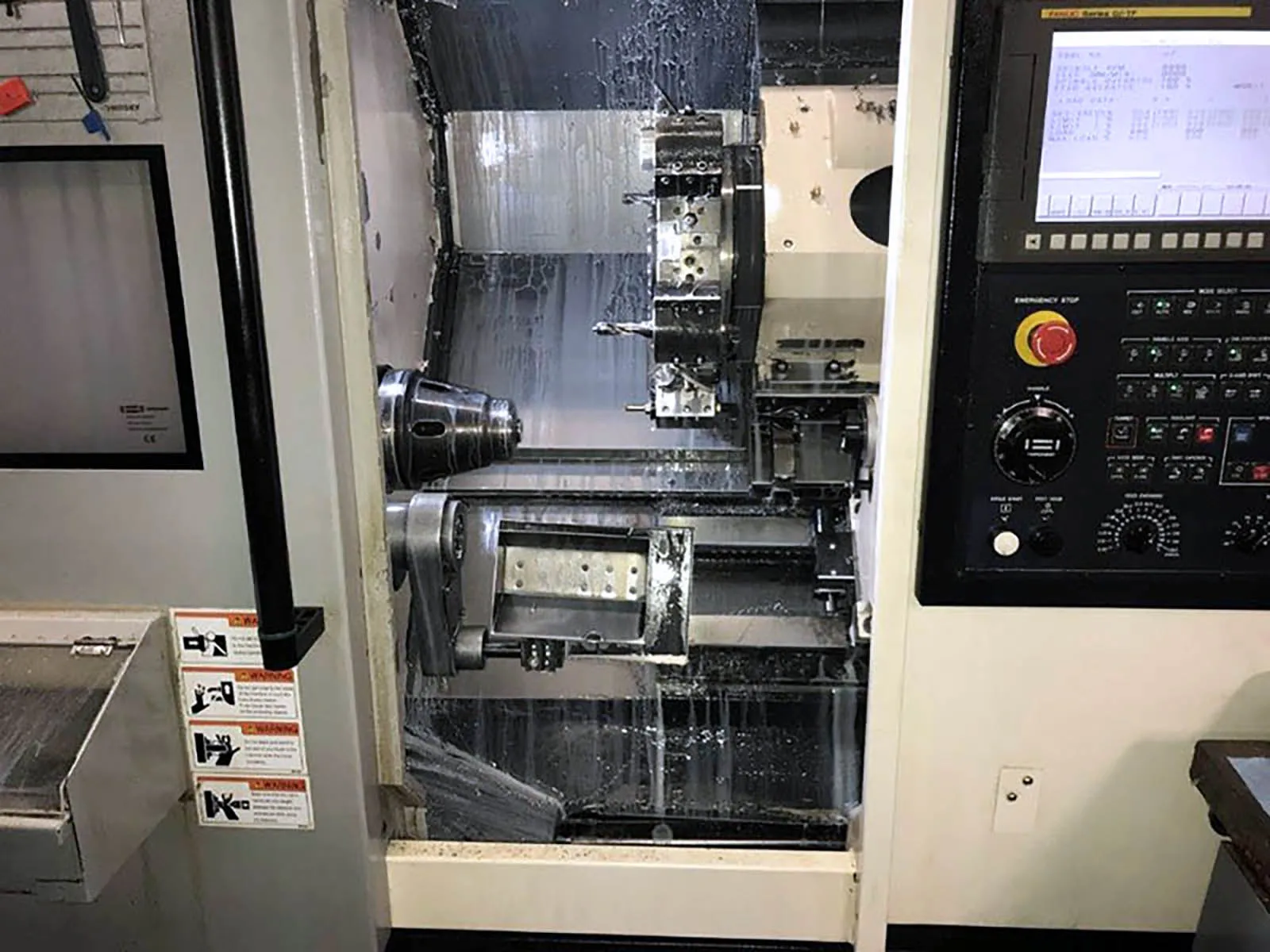 Hwacheon #160A, CNC lathe, 21.6" swing, 6" chuck, 1.7" bar, 11.8" dia., 12 turret, A2-5, Fanuc 0iTF - Image 5