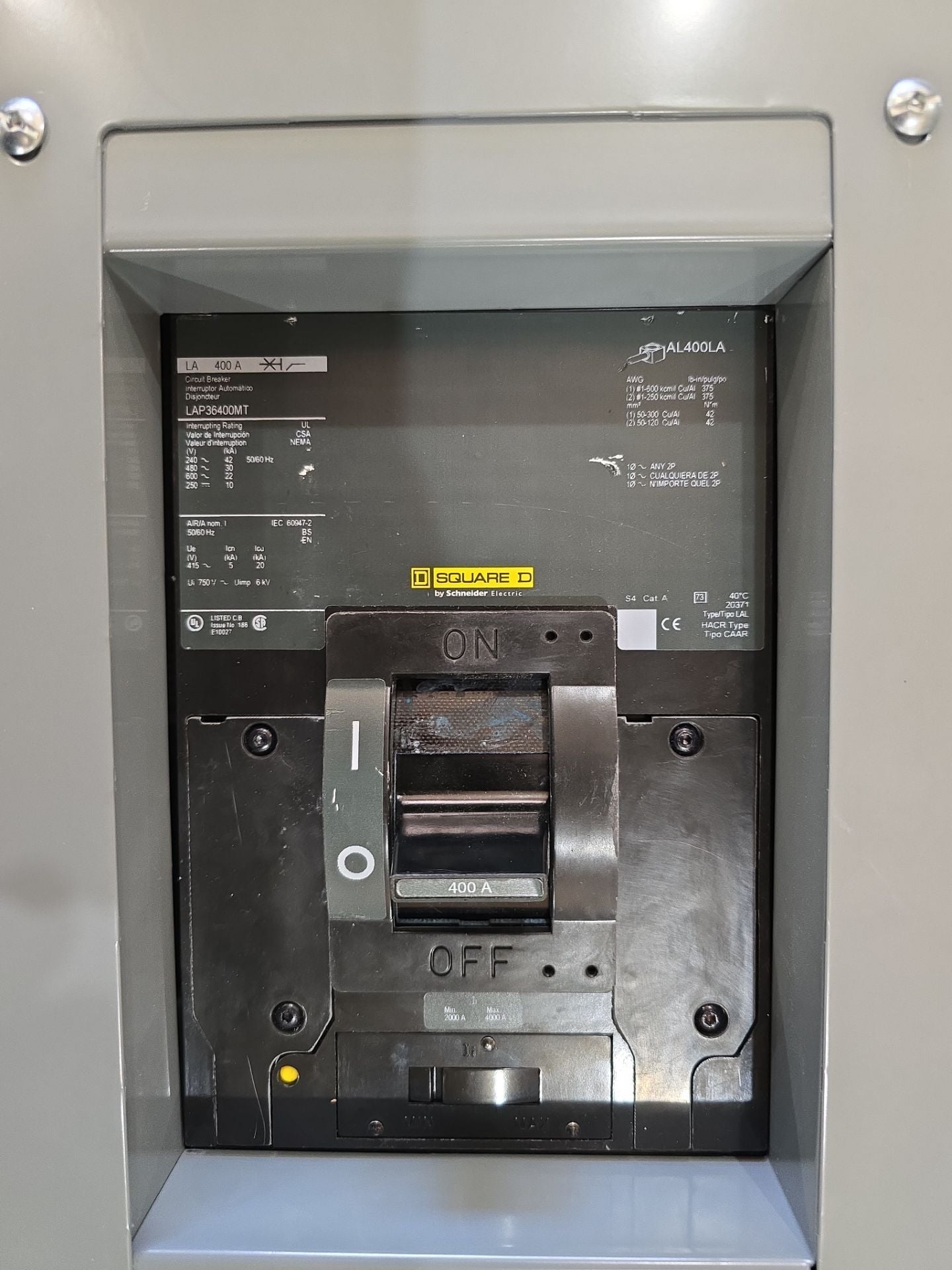400 Amp. Square D HCN I-Line, Panelboard, 480Y/277 Volts 3PH Panel LAP36400MT MCB - Image 3