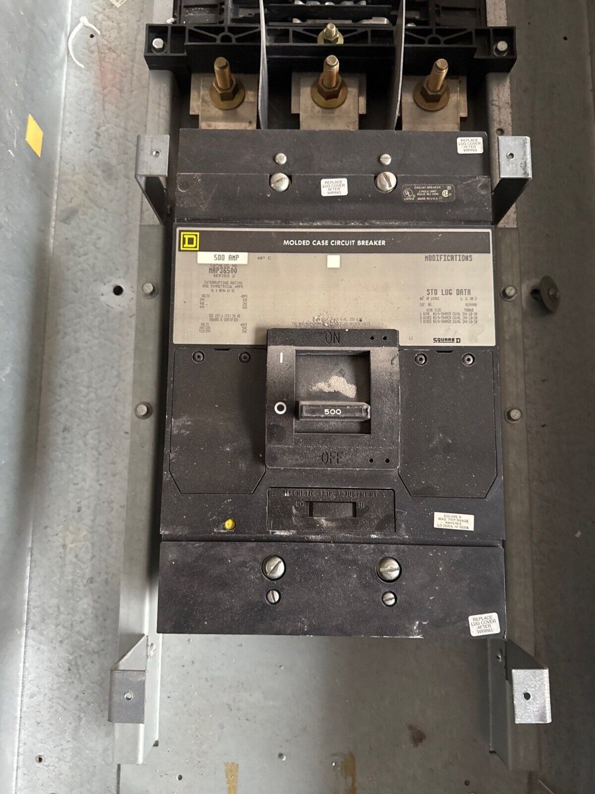 500 Amp. Square D NQOD, Panelboard, 208/120 Volts 3PH 4W 42 Cir Indoor Encl MCB MAP36500 P629 - Image 4
