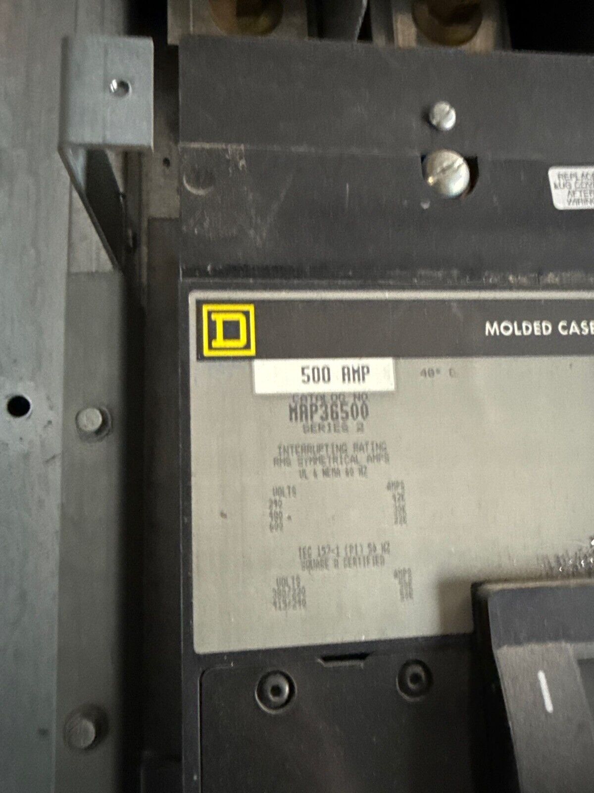 500 Amp. Square D NQOD, Panelboard, 208/120 Volts 3PH 4W 42 Cir Indoor Encl MCB MAP36500 P629 - Image 5
