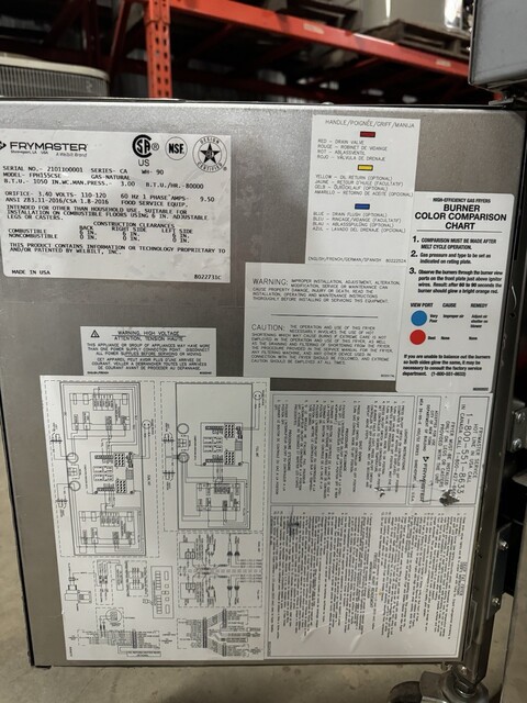 Frymaster Pro #FPH155CSE, Natural Gas Fryer, 80000 BTUH, 110-120 V. - Image 9