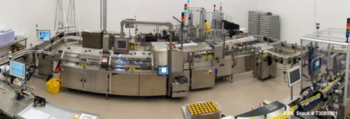 MGS #HCM-750, Auto Horiz Continuous Cartoner, 250 CPM, automatic bottle loader, 3/5/10cc vials, leaflet - Image 1