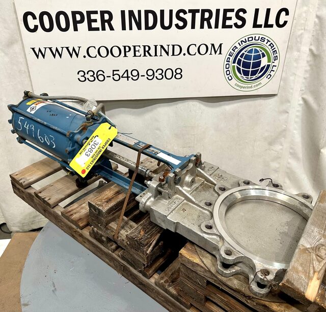 10" Dezurik, pneumatic knife gate valve, Stainless, class 150, style KGC, 150 psi - Image 1