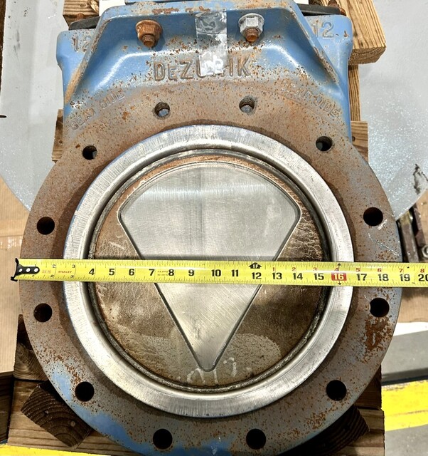 12" Dezurik, knife gate valve, Stainless contact parts, CI body, V type opening - Image 8