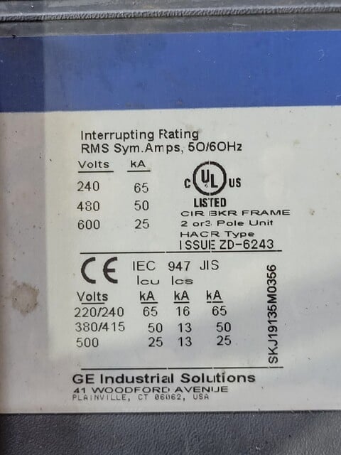 800 Amps, General Electric, SKHA36AT0800, 600 Volts, 3p - Image 5