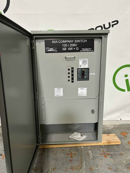 60 Amp. Union Connector #PBS-M06200A-W-S, 120/208 Volts docking station with camlocks - Image 1