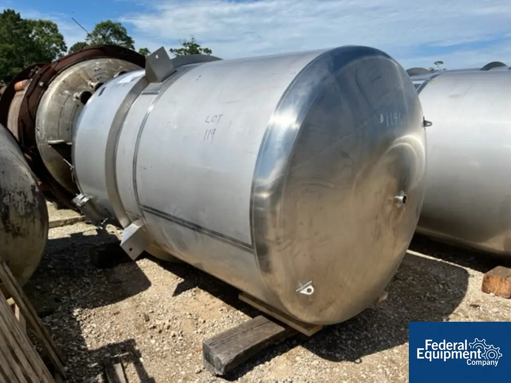 1693 gallon ICCNW, Tank, Stainless Steel, 69" diameter x 96" straight side, flat top w/ cover, dish bottom - Image 5