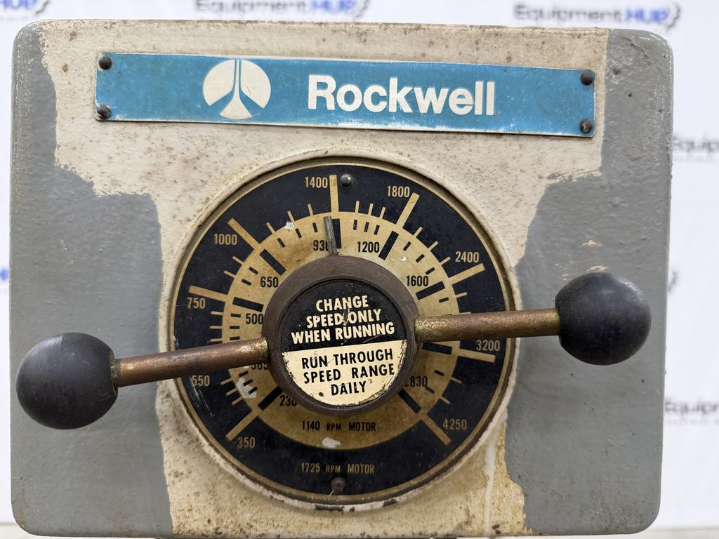 17" Rockwell #17-600, variable speed drill press, #2MT taper, 1 HP, 230-4250 RPM, drill chuck, key - Image 8