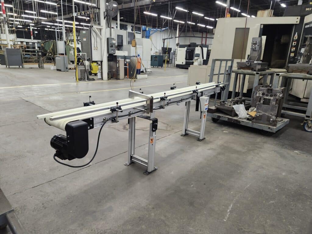 10" wide x 10' long, Dorner 3200 Series, powered belt type conveyor, adjustable side rails, 2014 - Image 3