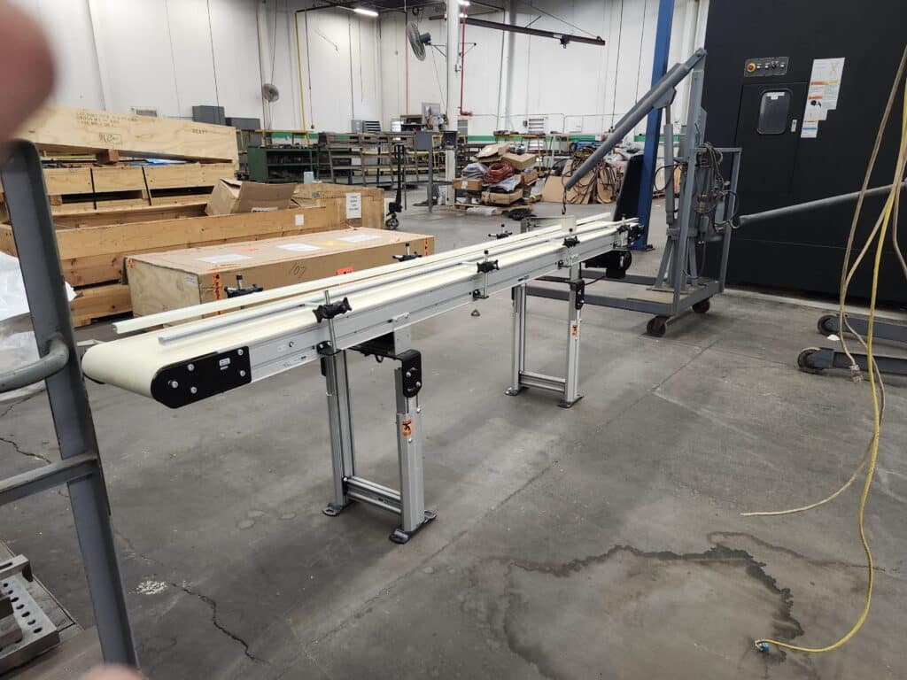 10" wide x 10' long, Dorner 3200 Series, powered belt type conveyor, adjustable side rails, 2014 - Image 5