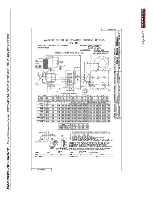 500 HP 1775 RPM Reliance IDDRPM405004, Frame L 4034, 460 Volts - Image 2