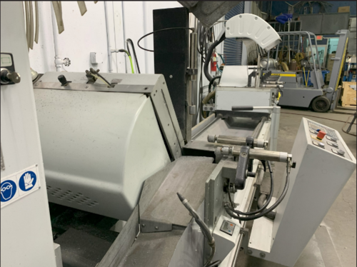 19.68" FOM Industries #Blitz-Alva-500, Double Head Miter Saw, 94.48" Mobile Head Roller Table, (3) Horz. & - Image 3