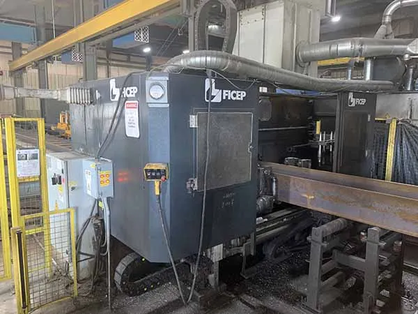 Ficep #1101-DZB, Beam Line, 65' L x 2' H max Beam Size, 45 deg. Cut Angle, 70000 hours, 2006 - Image 3